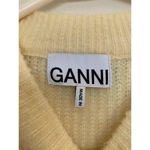 Ganni light butter yellow alpaca wool soft sweat Large - Picture 7 of 8